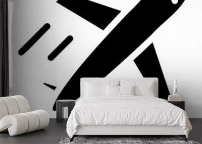 plane glyph style icon Wall mural