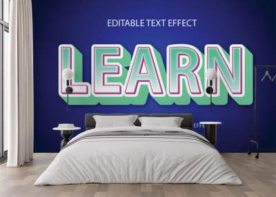 Learn 3d editable text effect template Wall mural