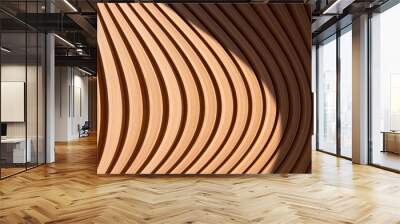 curve line of wood in detail building abstract architecture background Wall mural