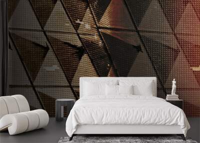 dark abstract geometric orange black grey architecture banner background Wall mural