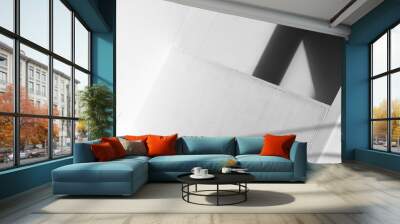 white and black line of architecture background Wall mural