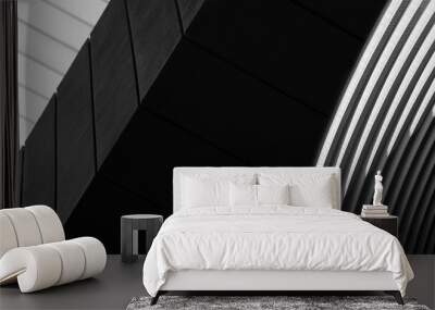 white and black line of cement and metal architecture banner background Wall mural