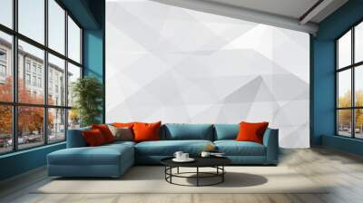 Abstract GREY white Geometric vector  design background. Wall mural