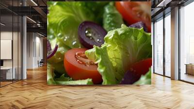 green salad with tomatoes and cucumbers Wall mural