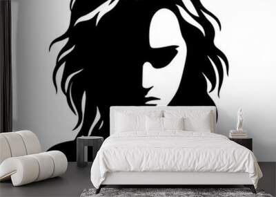 upset woman vector silhouette illustration Wall mural