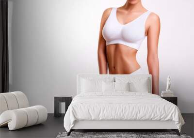 Woman beauty, body care. Slender line of a beauty young body in underwear. Wall mural