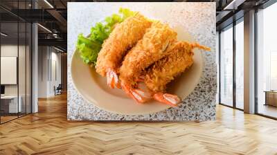 Delicious deep fried shrimps crispy wrapped Wall mural