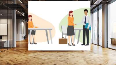 Woman having a job interview. Recruitment. Wall mural