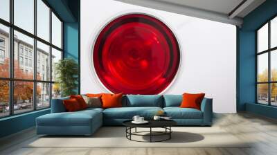 Glass of red wine with shadow.Top view Wall mural