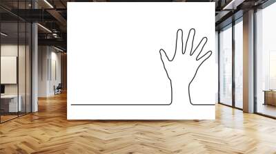 Raise hand icon. Linear vector illustration  Wall mural