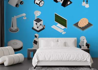 Smart Technologies Devices Icons Set Isometric View. Vector Wall mural