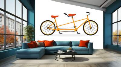 Tandem Bike Flat. Vector Wall mural