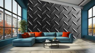 Industrial shiny metal with rhombus shapes Wall mural