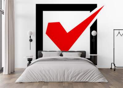 approved symbol, check mark Wall mural