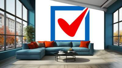 approved symbol, check mark Wall mural