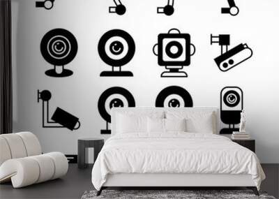 cctv, security camera icons Wall mural