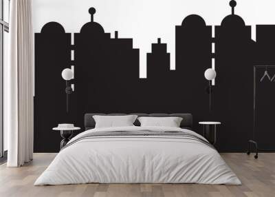 Cityscape Silhouette Illustration Wall mural