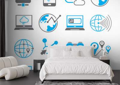 network icons Wall mural