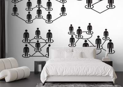 people network diagram set Wall mural