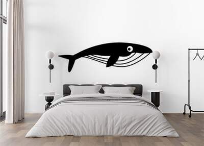 whale icon on white background vector Wall mural