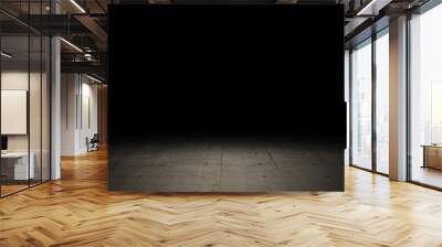 Empty dark room interior decoration used as studio background wall to display products. Template for product display and copy space. Wall mural