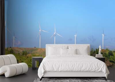 wind turbine on mountain making electric energy from wind Wall mural