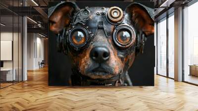 portrait of a cyborg dog Wall mural