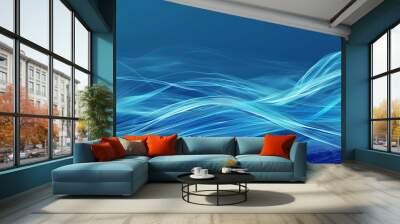 Abstract ocean wave texture in blue, aqua and teal, web banner graphic for copy space Wall mural