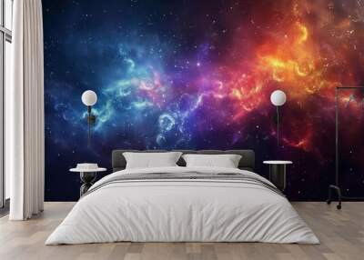 colorful space galaxy with nebula stars and supernova cosmic background wallpaper Wall mural