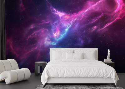 colorful space galaxy with supernova nebula abstract background Wall mural