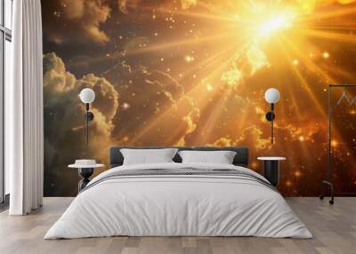 divine light illuminating heavens symbolizing gods presence love and grace concept illustration Wall mural