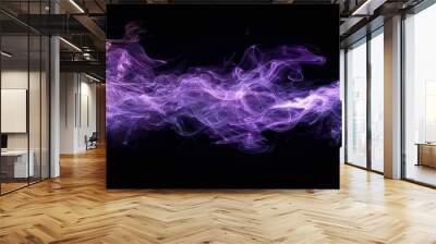 ethereal emanation wispy purple smoke on black background digital painting Wall mural