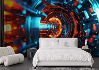 futuristic nuclear fusion reactor advanced clean energy technology 3d illustration Wall mural