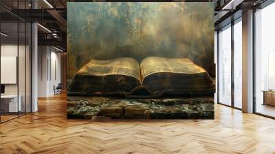 sacred first book of the bible symbolizing christian faith and doctrine conceptual photography Wall mural