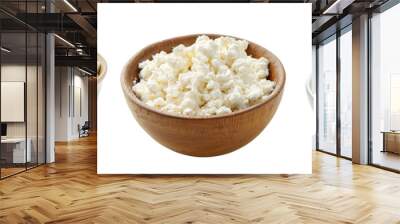 set of bowl of creamy cottage cheese isolated on a transparent background Wall mural