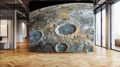 A detailed image of the Moon's craters and surface features. Wall mural