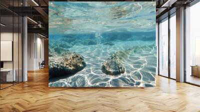 crystal clear water with sunlight Wall mural