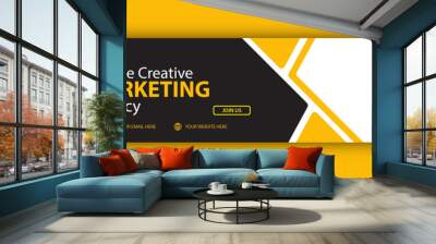 Creative Agency Facebook or Linkedin Cover and web banner design & business social media cover photo minimal and modern design Wall mural