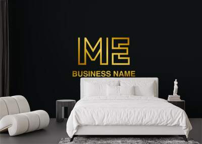 ME M E initial logo | initial based abstract modern minimal creative logo, vector template image. luxury logotype logo, real estate homie logo. typography logo. initials logo. Wall mural