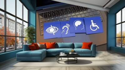 Disabled, Disability Signs, Icons are Visual Presentation - Visual Design. Wall mural