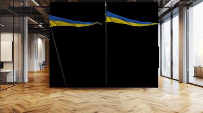 Ukrainian state flag - Yellow and blue national flag. a visual design work - istanbul, Turkey - August 30 (3D Rendering) Wall mural