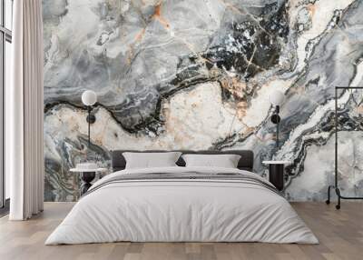 white background with gray vintage marbled texture, distressed old textured stained paper design Wall mural