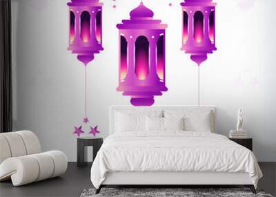 Ramadan lanterns, Ramadan Kareem for Eid Mubarak Greeting card, poster, eid banner, background, illustration vector Wall mural