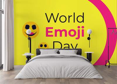 World Emoji Day concept banner, social media post, flyer template background design graphic Wall mural