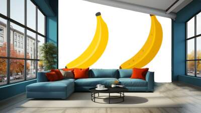 Banana ripeness. Stages of growth and ripening of banana fruit. Selection of ripe banana. Wall mural