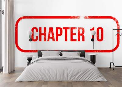 chapter 10 red grunge rubber - stamp Wall mural