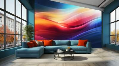 Abstract multi color wave background. Generative ai design. Wall mural