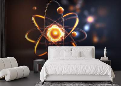 Atomic backdrop concept. Generative ai design. Wall mural