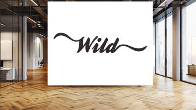 black typographic word wild Wall mural