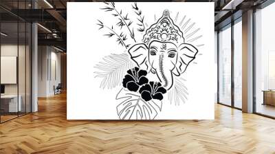 Lord Ganesha, vector Wall mural